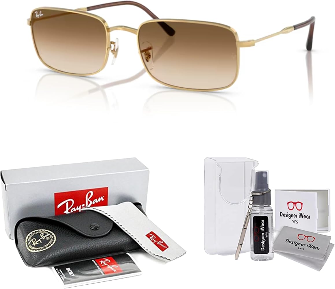 Amazon.com: Ray-Ban RB3746 001/51 56MM Arista Gold/Clear